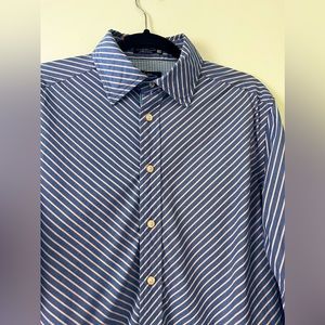 Robert Graham Striped Dress Shirt - EUC 100% Cotton size L